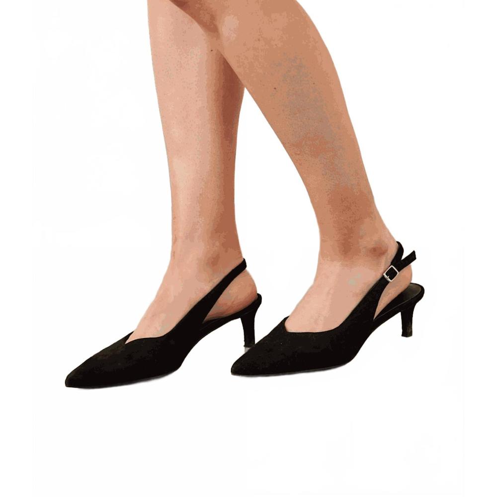 NEW SEYCHELLES slingback stacked high heels in black